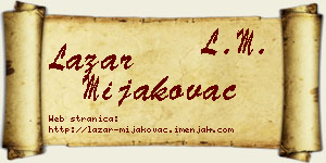 Lazar Mijakovac vizit kartica
